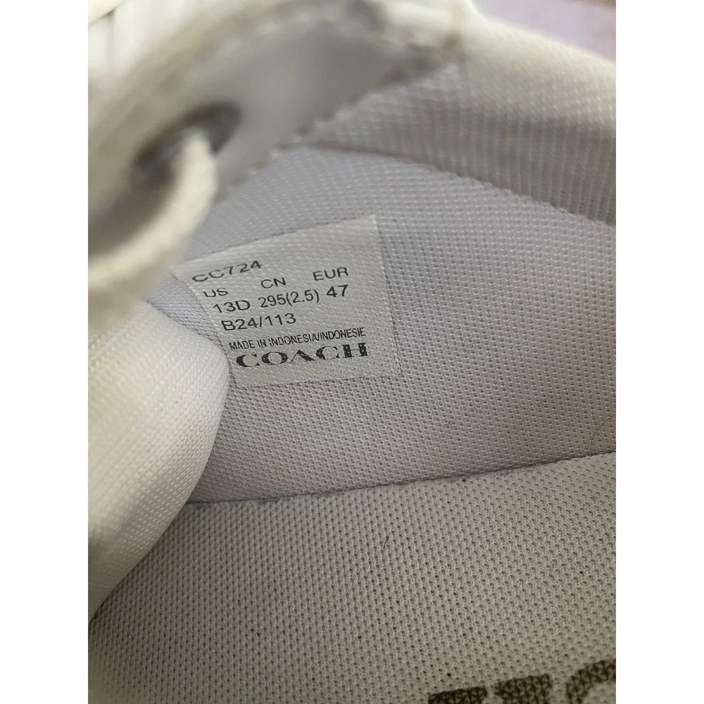 Coach Mens Clip Low Top White Leather Sneakers Quiet Luxury Vacation Preppy 13D